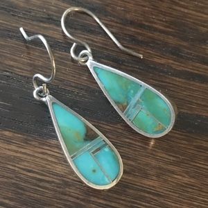 Signed sterling silver turquoise earrings